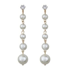 **GWYNNA* Long Pearl Chain Fashion Dangle Earrings